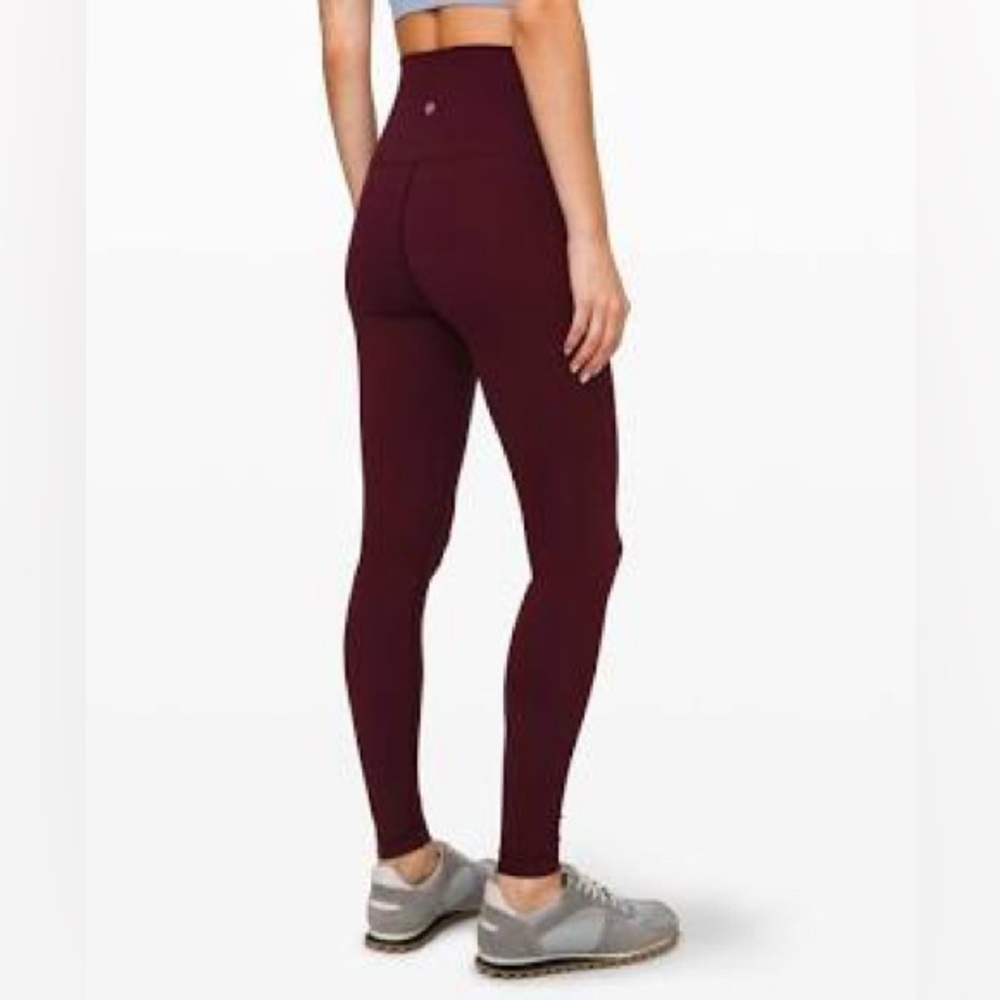 Like New! Lululemon Wunder Train Maroon Leggings Size 8